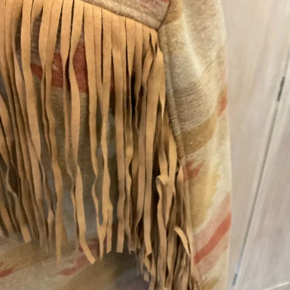 IDYLLWIND Miranda Lambert NETTIE SHERPA BLANKET COAT fringe penny lane coat S - Picture 10 of 16